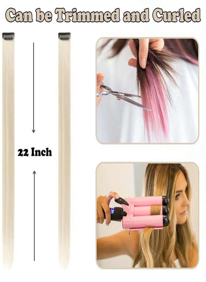 REDMENCO Colored Hair Extensions Clip In, 12 Pieces, Blonde - Image 3